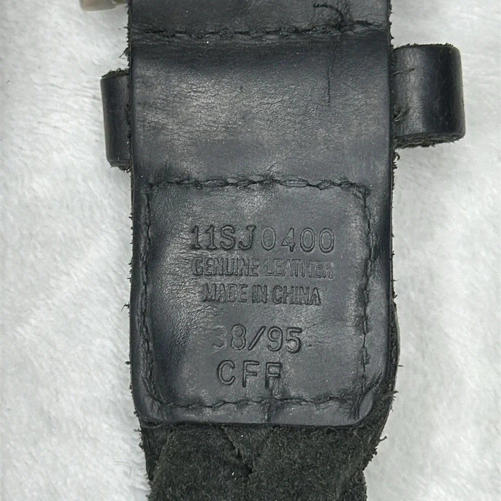 Men’s Black Woven Leather Belt 38